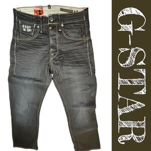 NWT Men’s G-STAR 3301 RAW worn in DENIM Structor Straight 28X32 Dark Blue